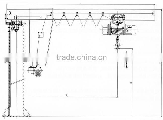 Hot Sale Fixed 1t Small Jib Crane