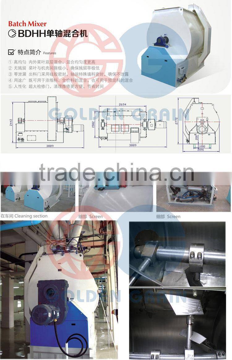 Flour blending equipment Wheat flour milling equipment BDHH single axis paddle mixer