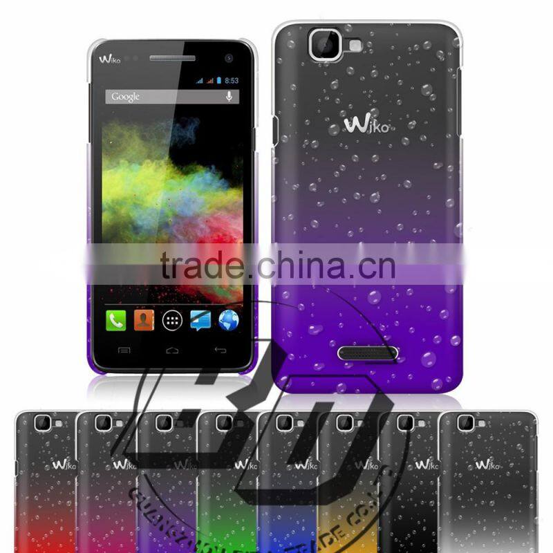 Manufacturer Wholesale Raindrops Transparent Clear Gradient PC Hard Phone Case For Wiko Rainbow hard pc case lowest price