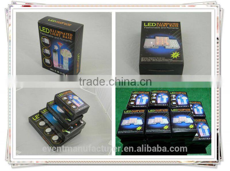 New square color changing led centerpiece light office table decoration