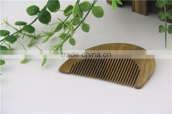 Round shape wooden beard hair comb