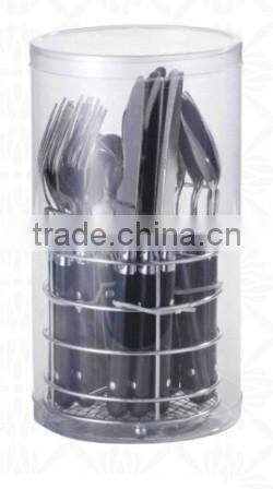 Stainless steel cutlery set, plastic handle, different color