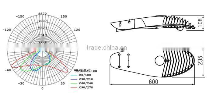 best selling streetlight with ADC12 die casting housing cob street light