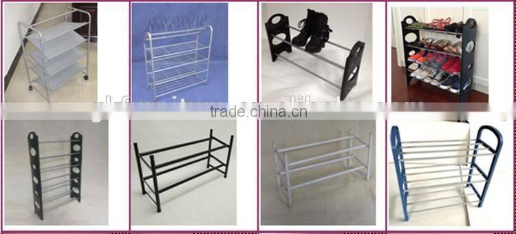 Powder Coating Grey color 2 Tier 12 pairs Shoe Rack with Grey Plastic Parts
