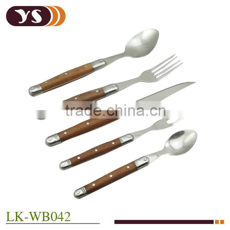 5pcs laguiole wooden handle flatware sets