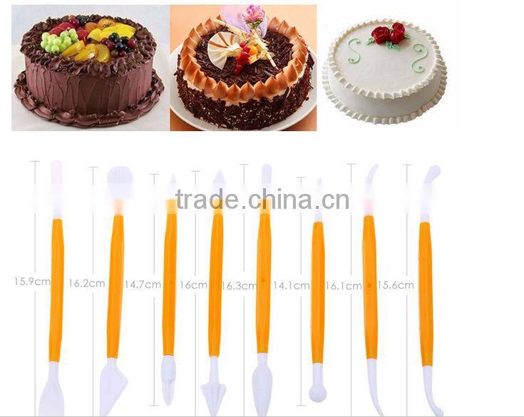 8pcs 16 Patterns Fondant Cake Gum Paste Decorating Flower Sugar Craft Modeling Tool