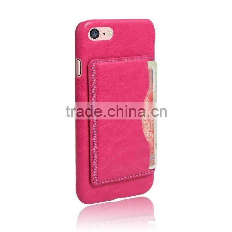 Crazy horse leather card case for iphone 7, for iPhone 7 wallet case stand holder back cover