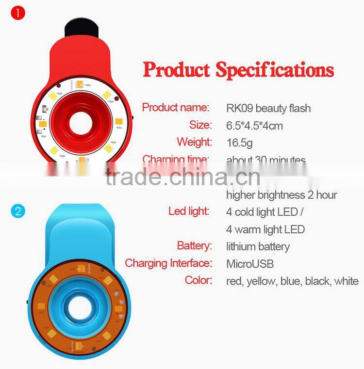 4 in 1 fisheyes lens led flash fill in night light, for iphone external led flash light