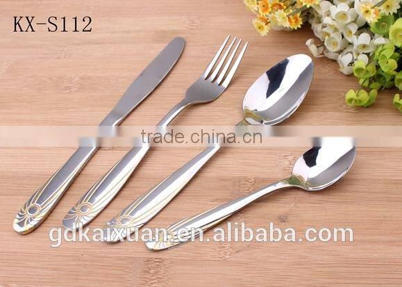 Elegant Design Gold Plated Handle Stainless Steel Cutlery Tableware
