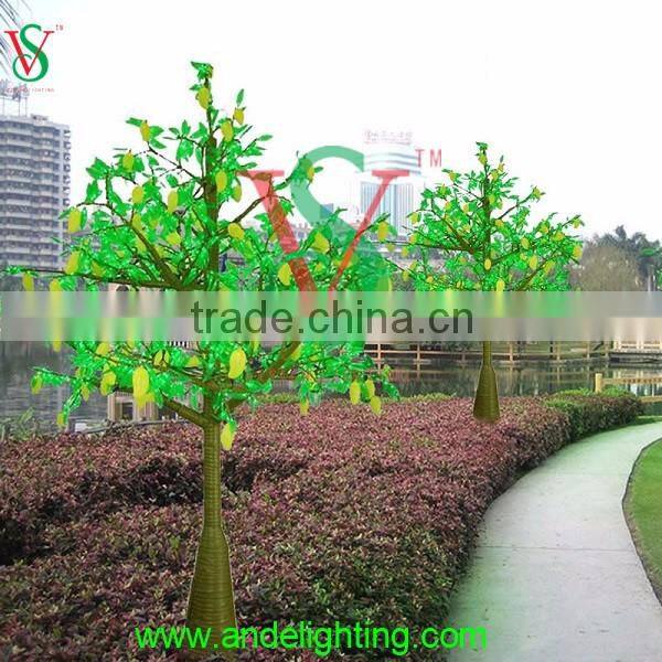 2016 new tall outdoor garden artificial tree led light with lighted fruit