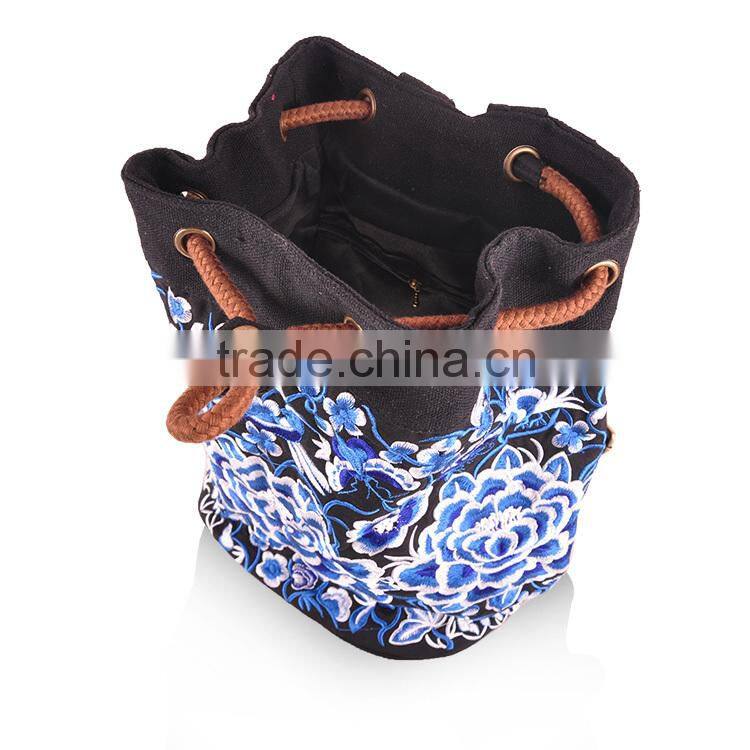 China high quality canvas bag ethnic canvas bohemian bags woman fashion backpack woman