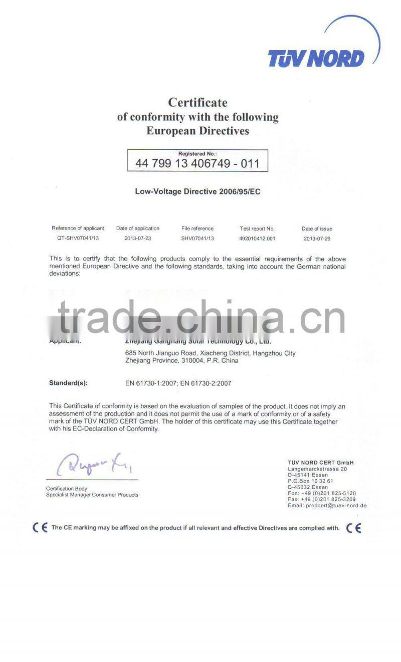 EU Anti-dumping Duty-Free high efficiency 215w Polycrystalline PV Solar panel