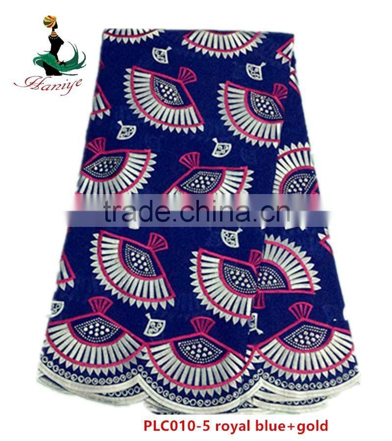 Haniye 2016 latest High Quality Swiss Cotton Lace Fabric 100% Cotton Polish Lace with stones/PLC010