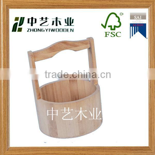 home decor antique primitive wood wooden snack bucket