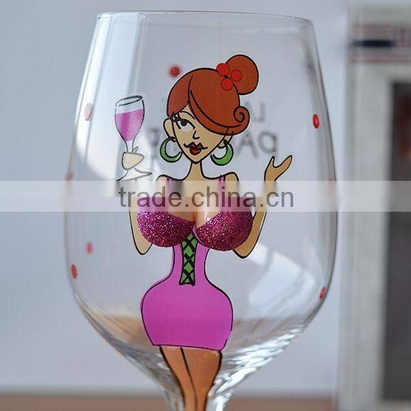 3D Transparent Beautiful Lady Shape Handmade Christmas Goblet Wine Glass