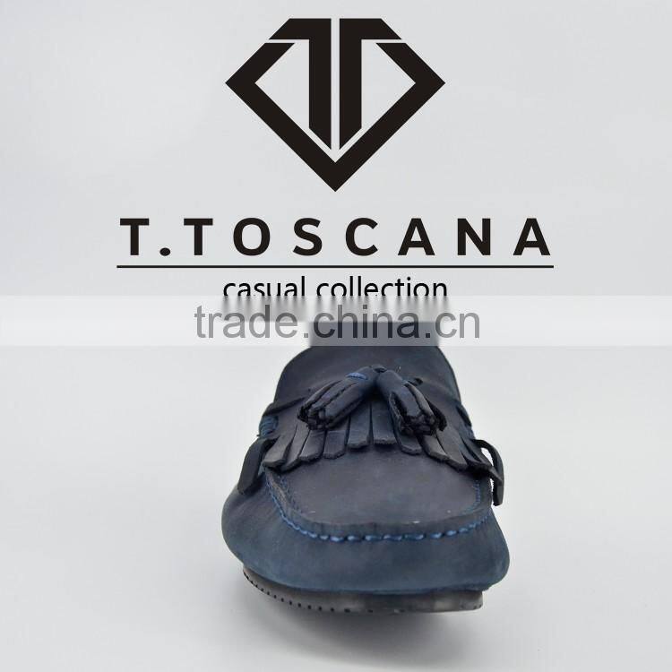Navy nubuck leather tassels upper with buckle men leather casual shoes dubai shoes