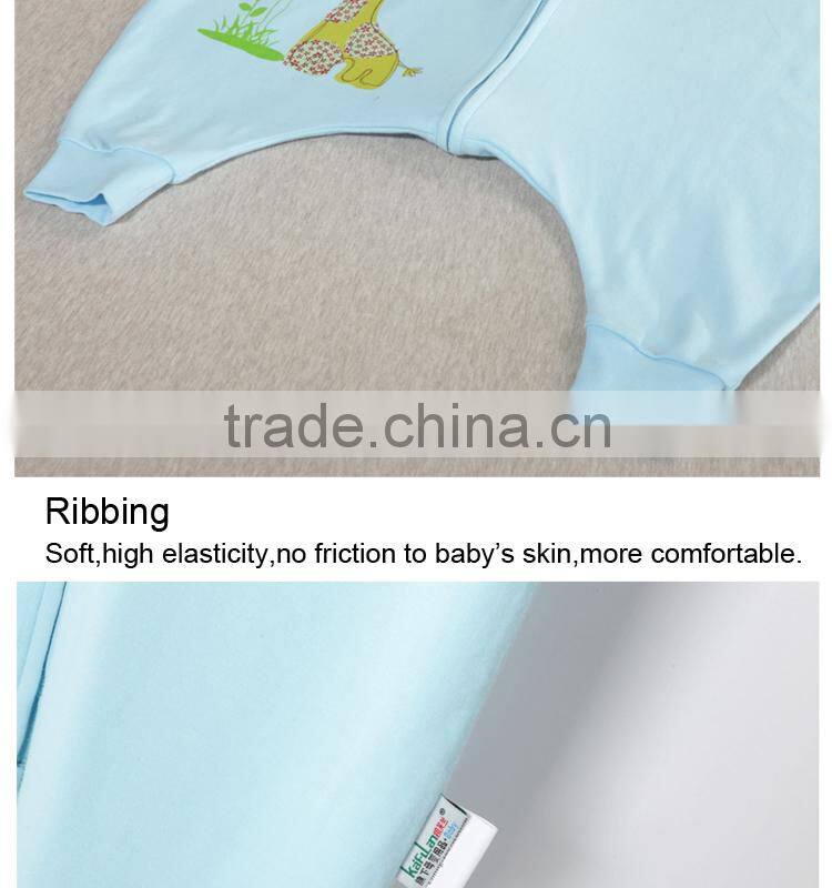 100% cotton Baby short sleeve sleeping bag for spring and summer fall pink style