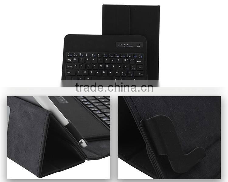 Universal vertical tablet pc leather cheap oem mini bluetooth keyboard case