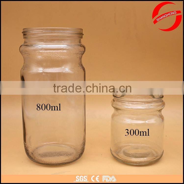 300ML 800ML Glass Storage Jam Pickle Jars With Lids For Outlet