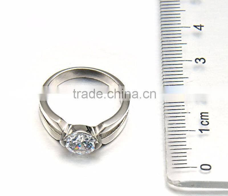 2016 Classic Women Wedding Band Jewelry Never Fade Stainless Steel Diamond Ring