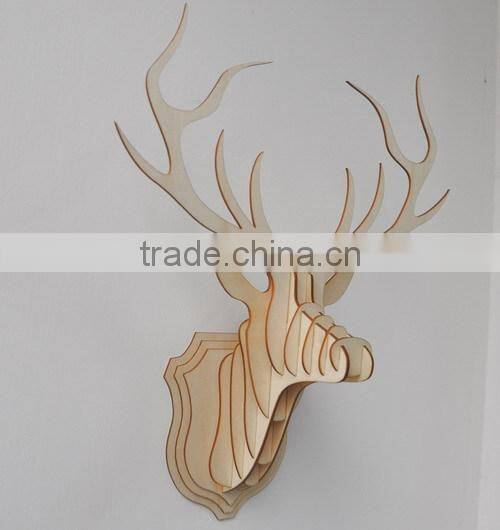 wood veneer shapes, wooden deer head