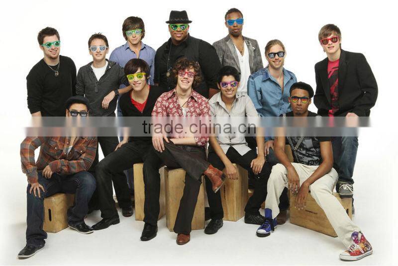 2014 New Collection Pinhole Sticker Fans Glasses With Flag printing lens Sticker Promotion 2014 Night Club Glasses (BSP2836)