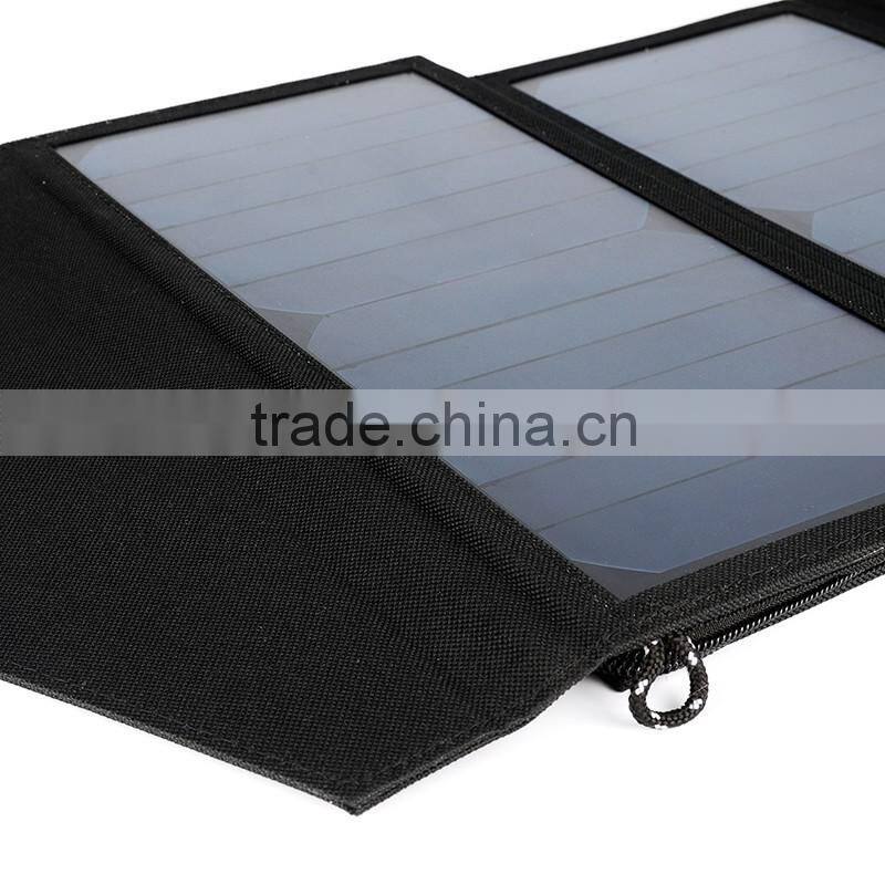 CE FCC ROHS Aproved 20W waterproof foldable double usb output portable mobile solar panel charger