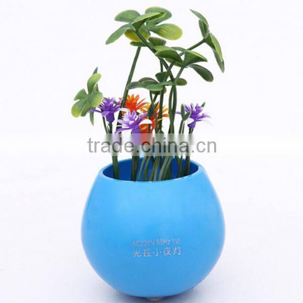 MADE CUSTOM LED LIGHT-CONTROLLED POTTED NIGHT LIGHT COLORFUL PLANTS INDUCTION LAMP