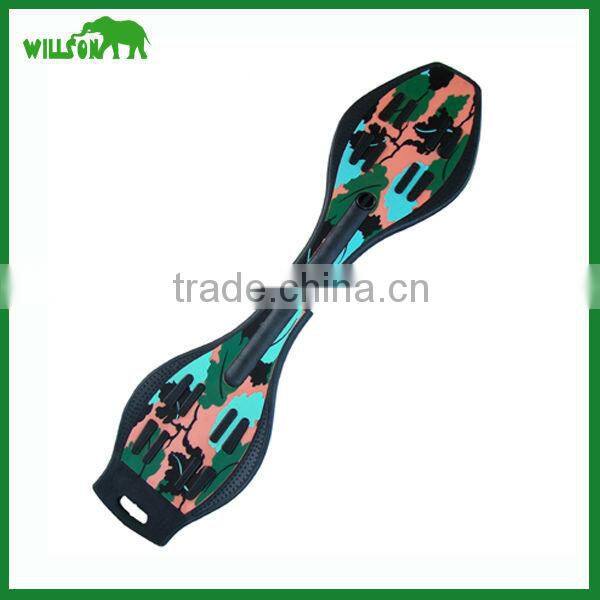 2 wheels plastic skateboard