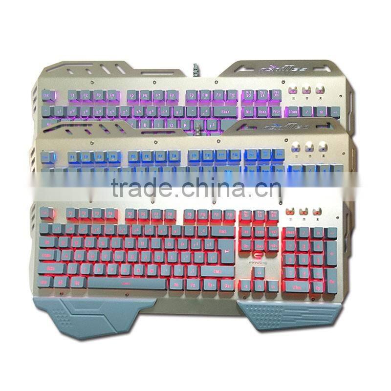 Hot sales ergonomic multimedia wired standard led game keyboard/qwerty/fingerboard