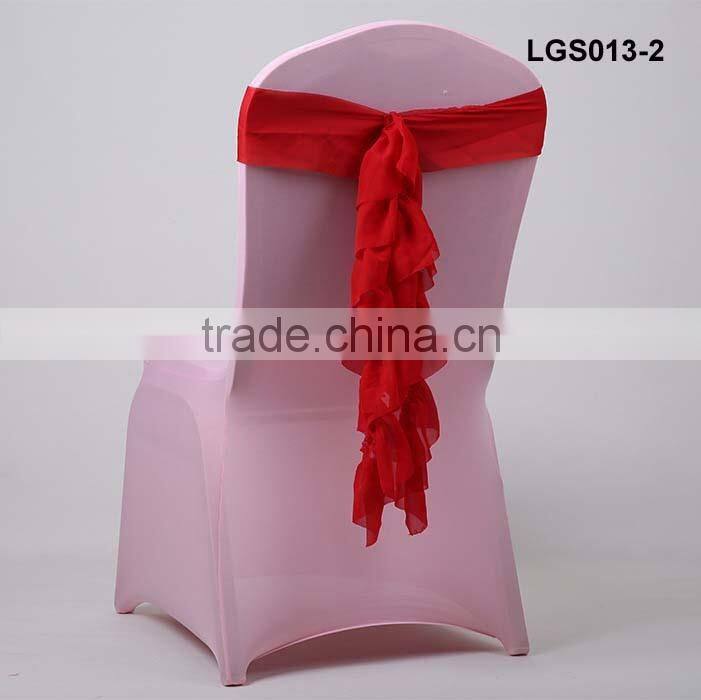 custom fancy fuschia chiffon chair sash for weddings