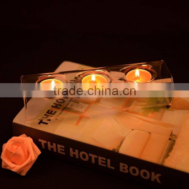 Unique design, tubular glass candlestick, home decoration, elegant noble candlestick