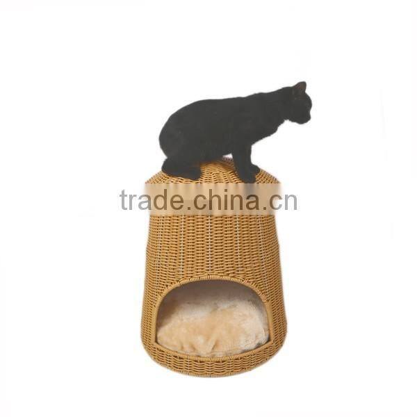 Luxury cat product wholesale wicker hand woven house for cats