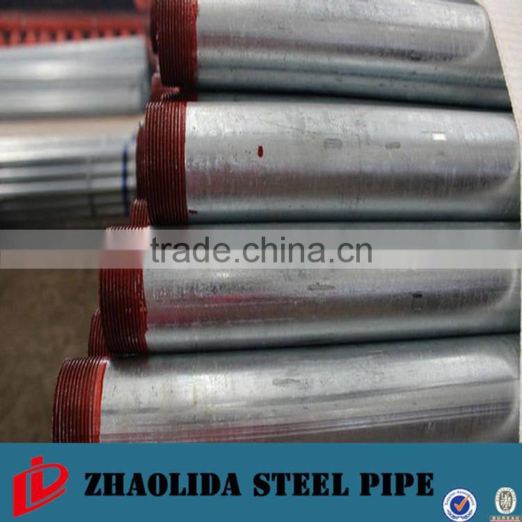 Plastic sch40/schedule 40 thick wall galvanized round steel pipe threaded made in China