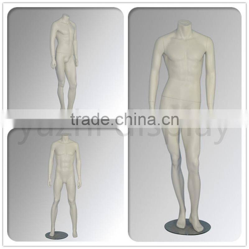 On sale fashion cheap standard size sexy coloured clear headless male mannequins