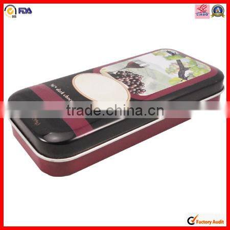 rectangle chocolate flocking gift tin box