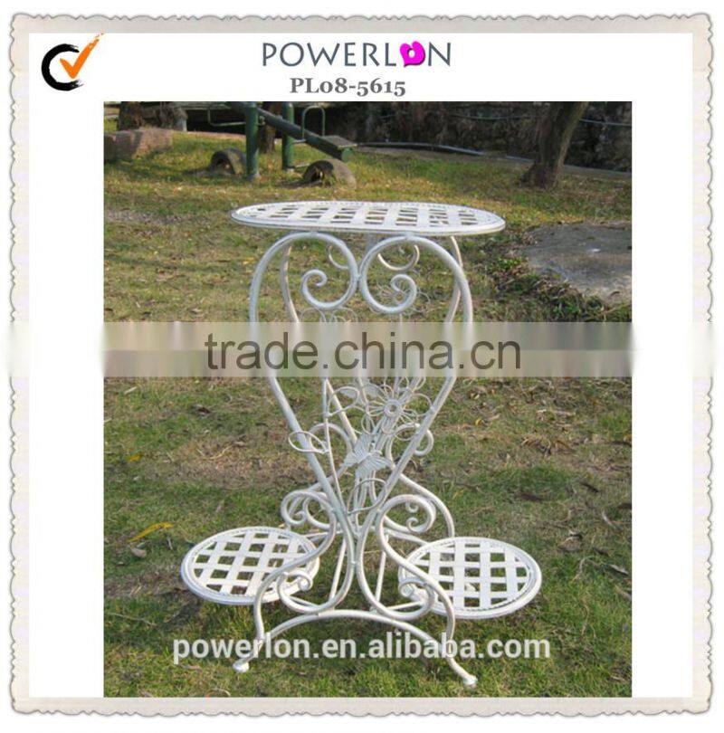 POWERLON Vintage French style 3 pots metal plant stand outdoor decoration