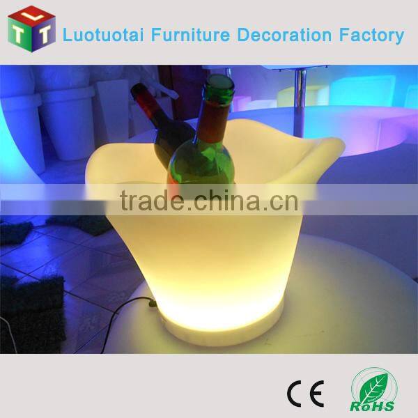 Illumianted waterproof IP65 led rechargeable li battery operated led ice bucket/wine cooler