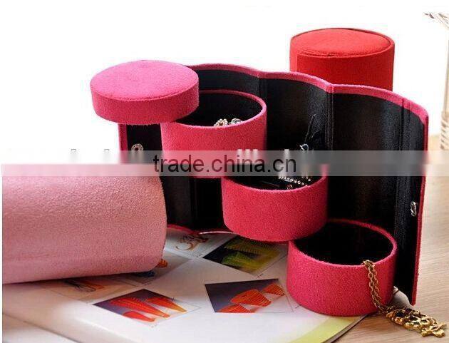 Hot sale 3-layer Jewelry box / colorful Folding Jewelry storage /High quality Travel Jewelry Organizer