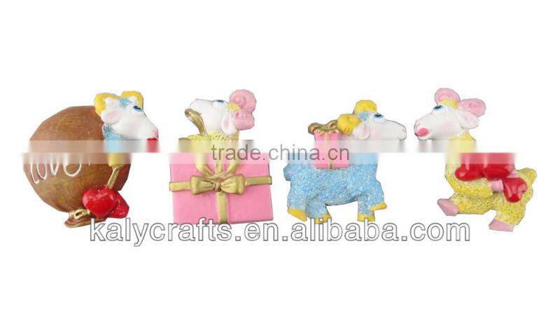 2015 chinese zodiac cartoon sheep resin fridge magnet