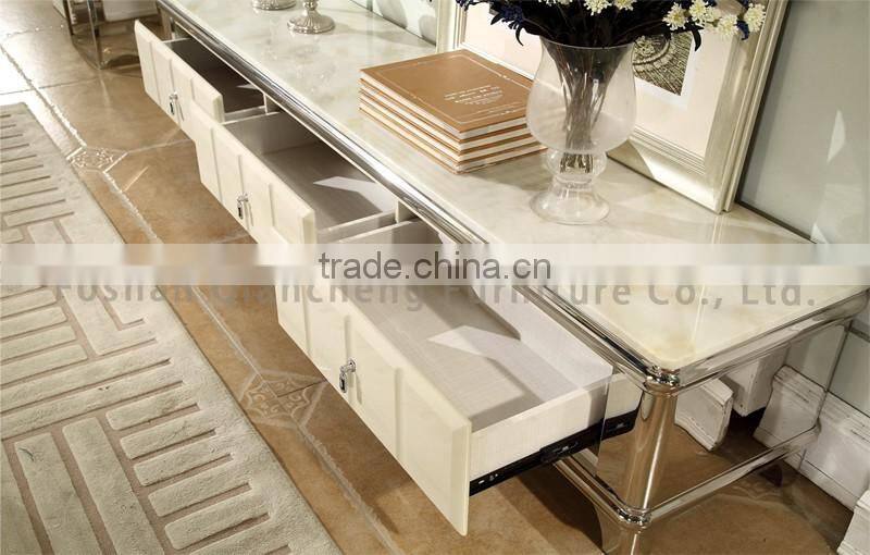 simple design tv stand free standing with MDF top