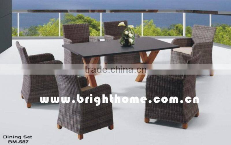 Marble Top Fiber Dining Table Set