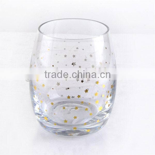 High quality wine glass set with star decal