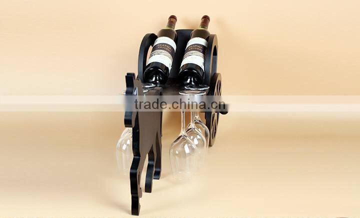 animals decorative wrought wood wine racks Promotion Weeding Gift Animal Shaped Single Wine Bottle Serving Rack Holder Di