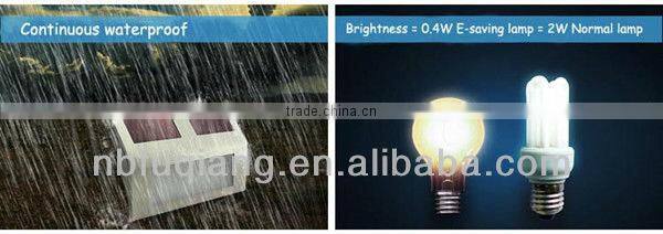 FQ-529 modern wall mounted stainless steel garden solar stair step lights with CE and ROHS certificates