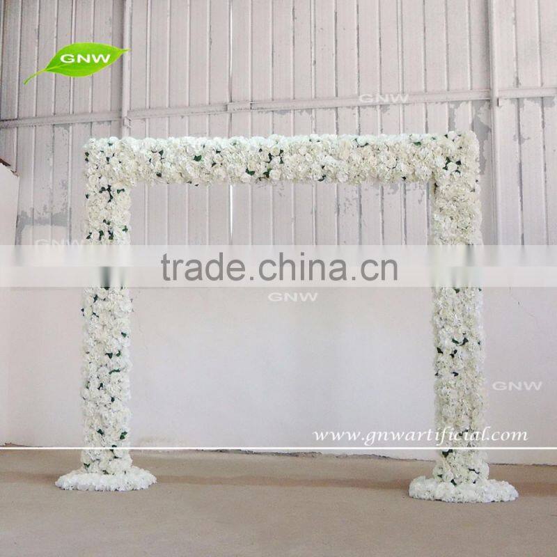 GNW FLW161018 Good Quality cheap blue rose and Hydrangea wedding flower arch