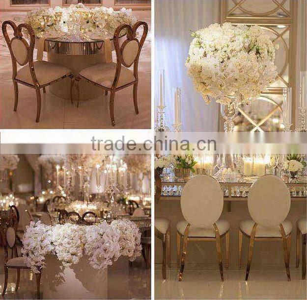 B8085 Heart shape gold chair for wedding