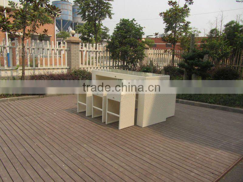 Outdoor Furniture Bar Table Chairs Patio Dining Rattan Wicker Set 9pcs New