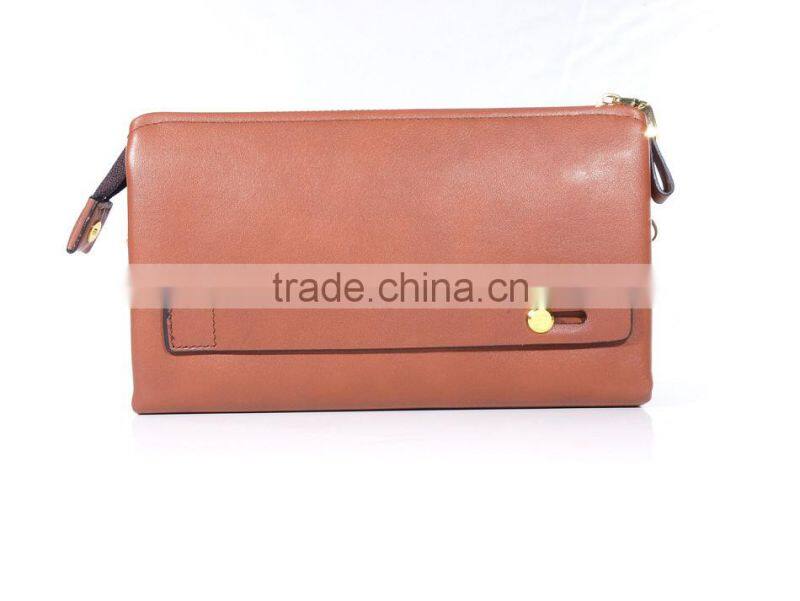 Girl genuine leather wallet zipped money pocket/bag with card slots