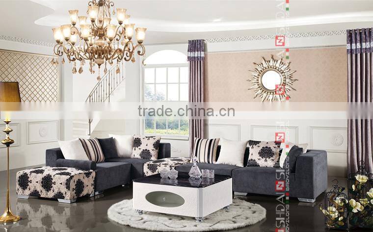 2016 new style modern fabric wooden corner sofa G1116